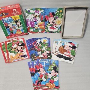 Vintage 90's Mickey For Kids Christmas Holiday Cards Boxed 12 Assorted